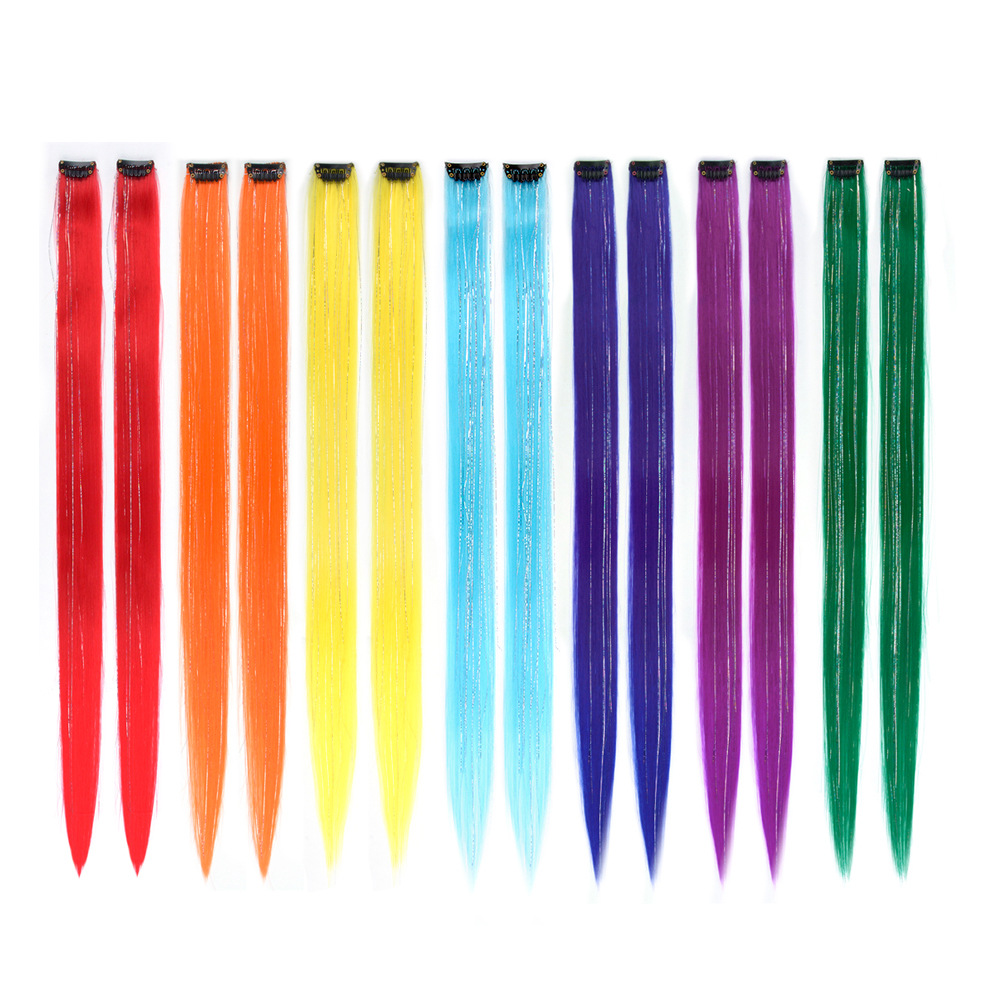 Laser wire wig cross-border foreign trade Amazon must choose tinsel hair colorful hair wire without trace