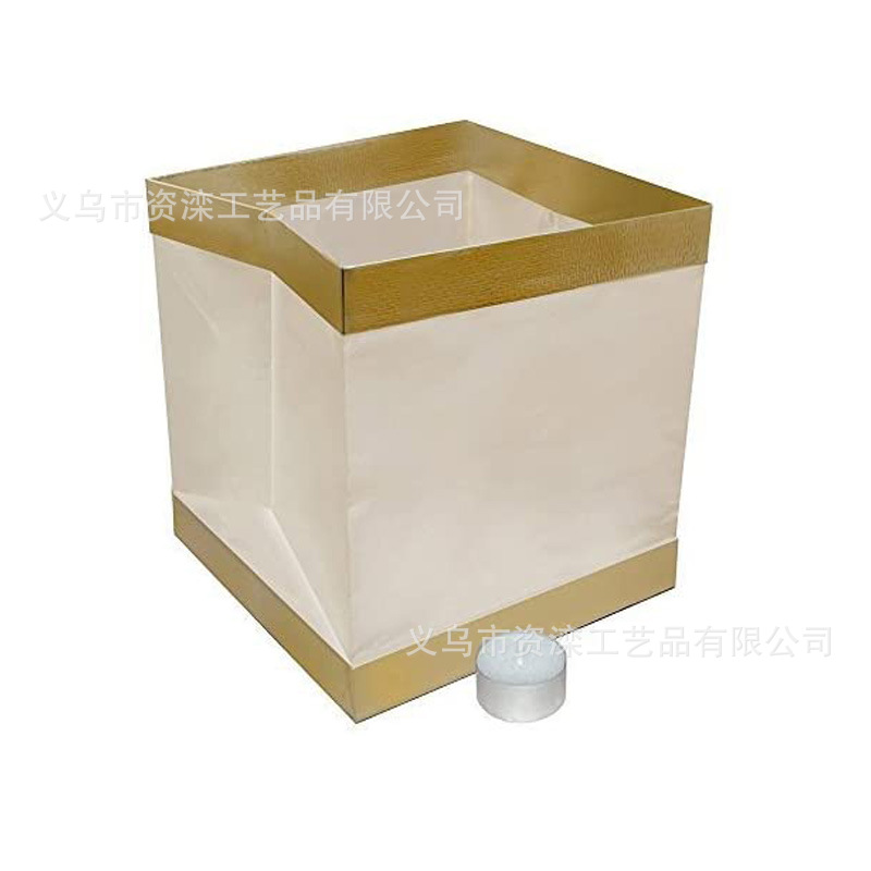 Large and Small Square Water Lantern River Lantern Lotus Lantern Blessing Wishing Lamp Candle Bag Environmental Protection Paper Contains Wax Block