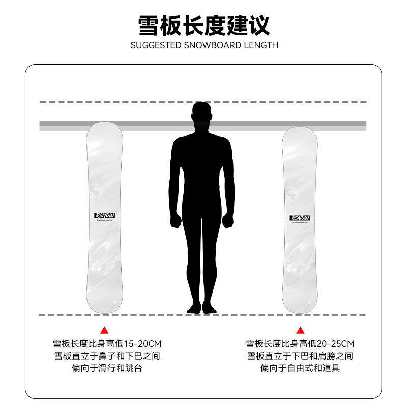 Rsnow Extreme Day Snowboard for Beginners, All-Terrain Snowboard, Snow Mountain Equipment, All-Round Freestyle Carving