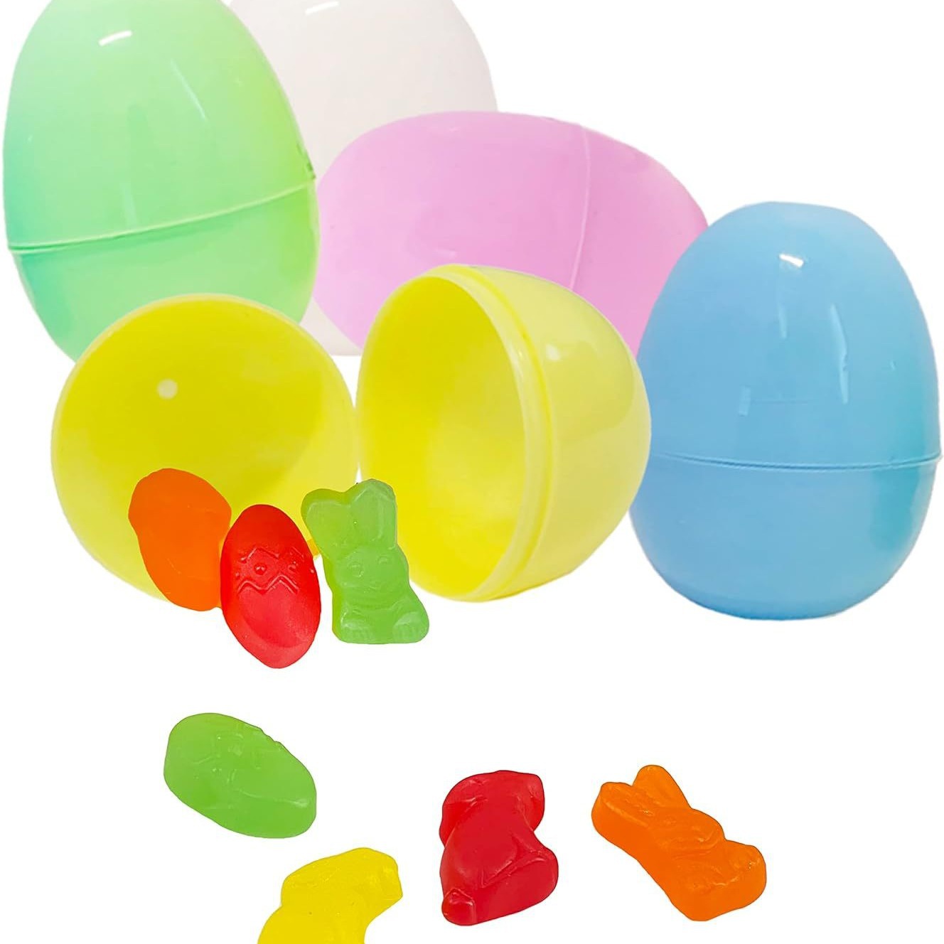 2.25-inch Easter eggshell egg plastic opening decoration twisted egg color eggshell small eggshell plastic egg
