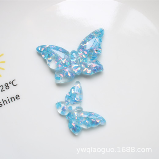 Sequins butterfly diy cream glue small accessories resin accessories headdress accessories hair clip diy hole shoes patch wholesale