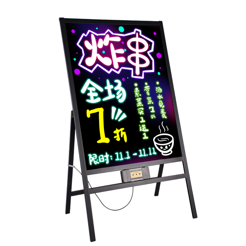 Luminous blackboard rechargeable led electronic fluorescent board shop door night market stall luminous propaganda board vertical display