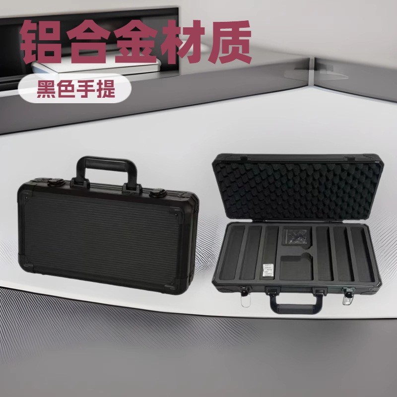 Factory Direct Sales Aluminum Alloy Pure BlacK K-type Chip Box 300 Type EVA Chip Neige Texas PK Dice Storage