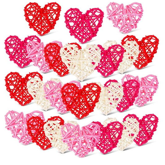 Rattan love wholesale Valentine's Day decoration shooting props kindergarten ornaments window decoration parrot toys