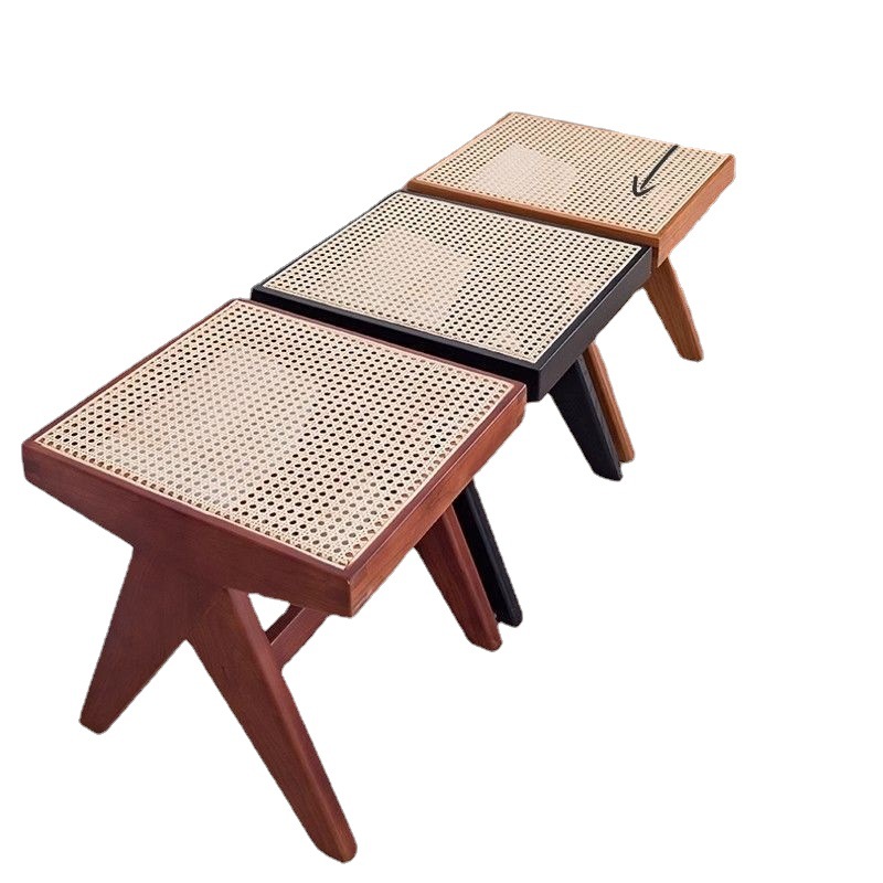 Nordic Solid Wood Bedroom Bed End Stool Rattan Bench Middle Ancient Long Stool Japanese Designer Home Homestay Shoe Changing Stool