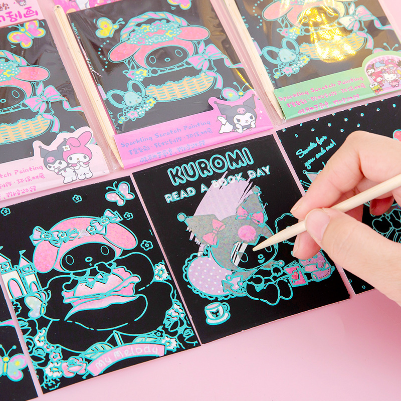 Creative cartoon sparkling scratch children's DIY graffiti painting scratch this set kindergarten small gift wholesale