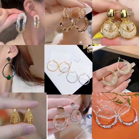 Factory Wholesale Fashion Classic Versatile Diamond-Encrusted Zircon Hoop Earrings 2025 Hot Style Exaggerated Personalized Earrings