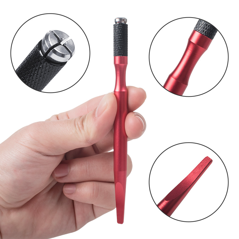 Factory wholesale 18 single head aluminum alloy tattoo flat tail waist tattoo eyebrow tattoo embroidery pen tattoo manual pen