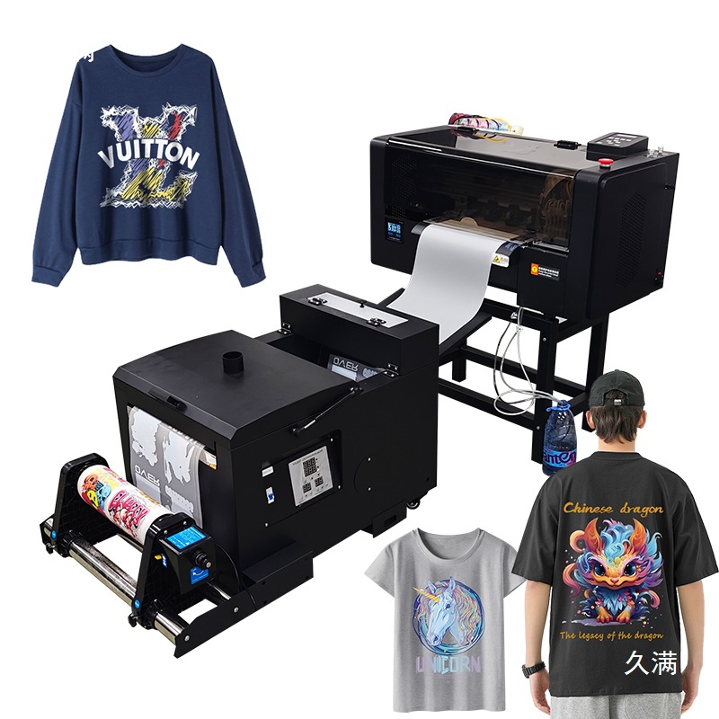 Dtf Small Digital Offset A3 White Ink Heat Transfer Printer Dual Nozzle Heat Transfer T-Shirt Pattern Printing Powder Shaking Machine