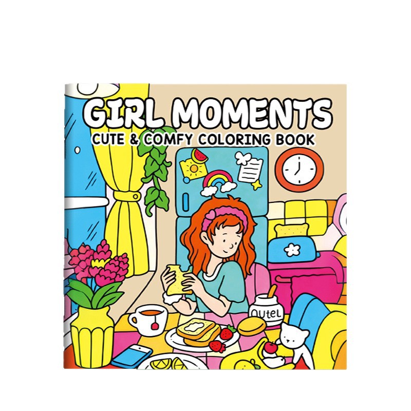 Cross-Border Girlmomengts Kidsren's Graffiti Coloring Book Cute and Comfortable Educational Coloring Character Painting Drawing Book