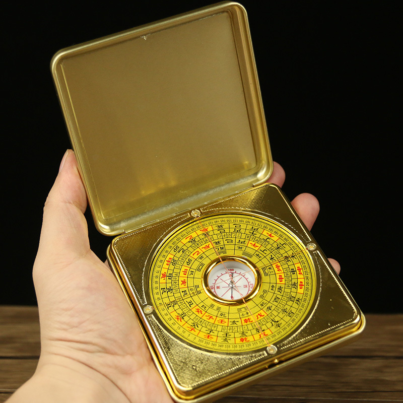 Wholesale Open Lid Compass Feng Shui Plate Portable Compass High Precision Alloy Alloy Compass Feng Shui Plate with Lid