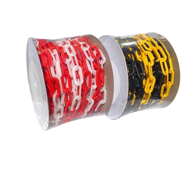 Export 6mm Plastic Warning Chain Red and White Plastic Chain Road Cone Chain Isolation Chain Yellow and Black Chain