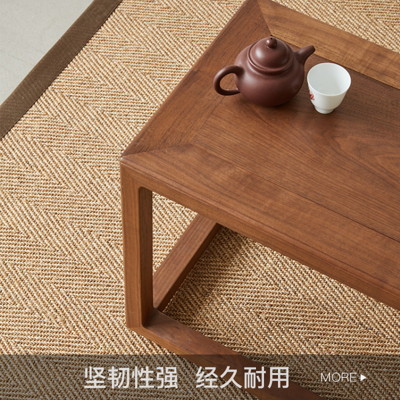 Sisal Carpet Gray Herringbone Pattern Chinese Style Living Room Bedroom Herringbone Pattern Tea Room Zen Model Room Straw Floor Mat