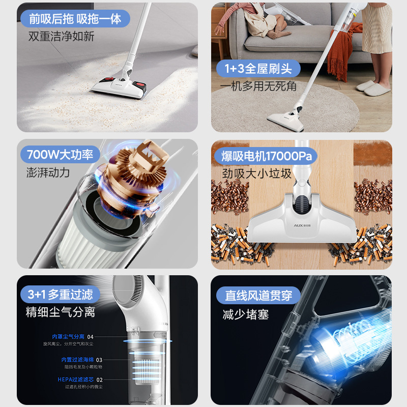 Oaks Vacuum Cleaner Household Wired Suction and Towing Integrated Large Suction Power Portable Handheld Vacuum Cleaner