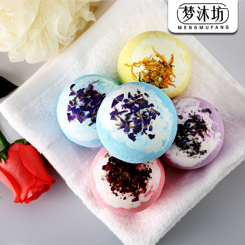 Cross-border dried flower bath salt ball explosion salt bubble bath ball essential oil bath foot ball bubble bomb in stock wholesale