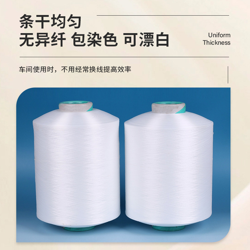 Source Factory Spot White Polyester Low Elastic Yarn 100D96F Light Network Filament Dty Knitting Machine Weaving