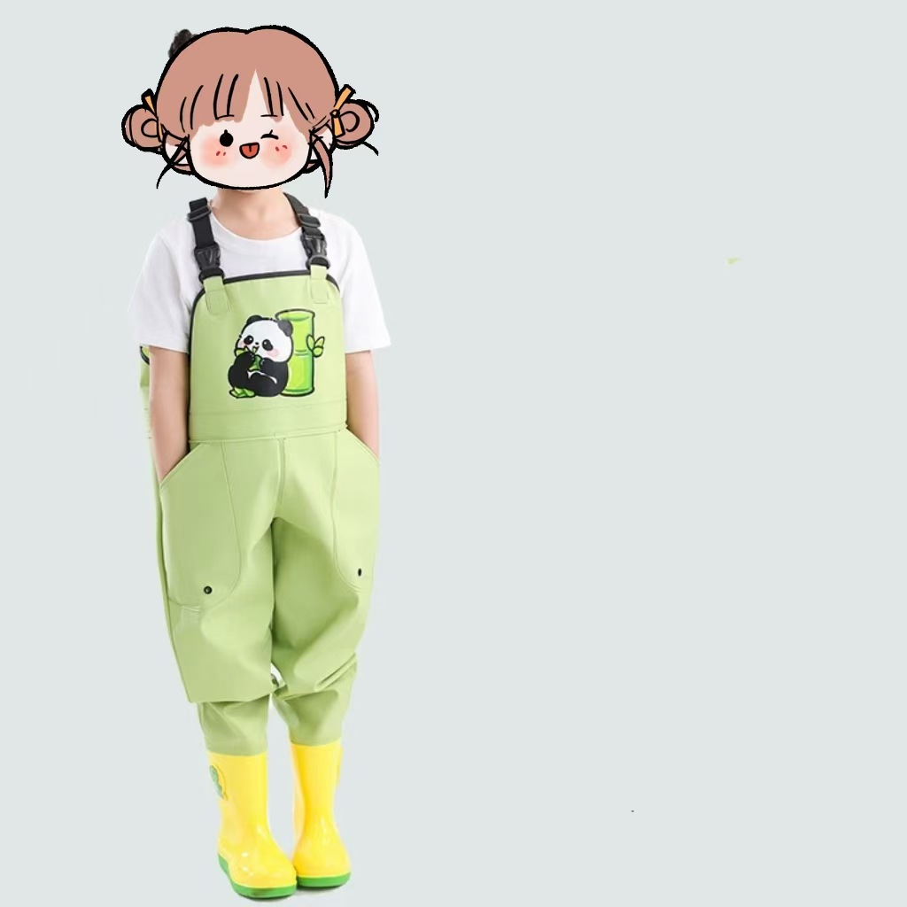 New Children's Half-body Strap Wading Suit Special Half-body Strap Wading Suit for Kindergarten to Dig Sand in the Sea