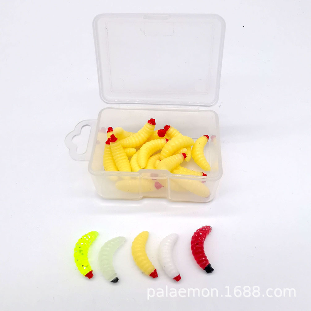 Бионическая приманка Nabaichuan Palaemon, красная голова, 2.4см 0.5г, мягкая имитация насекомого