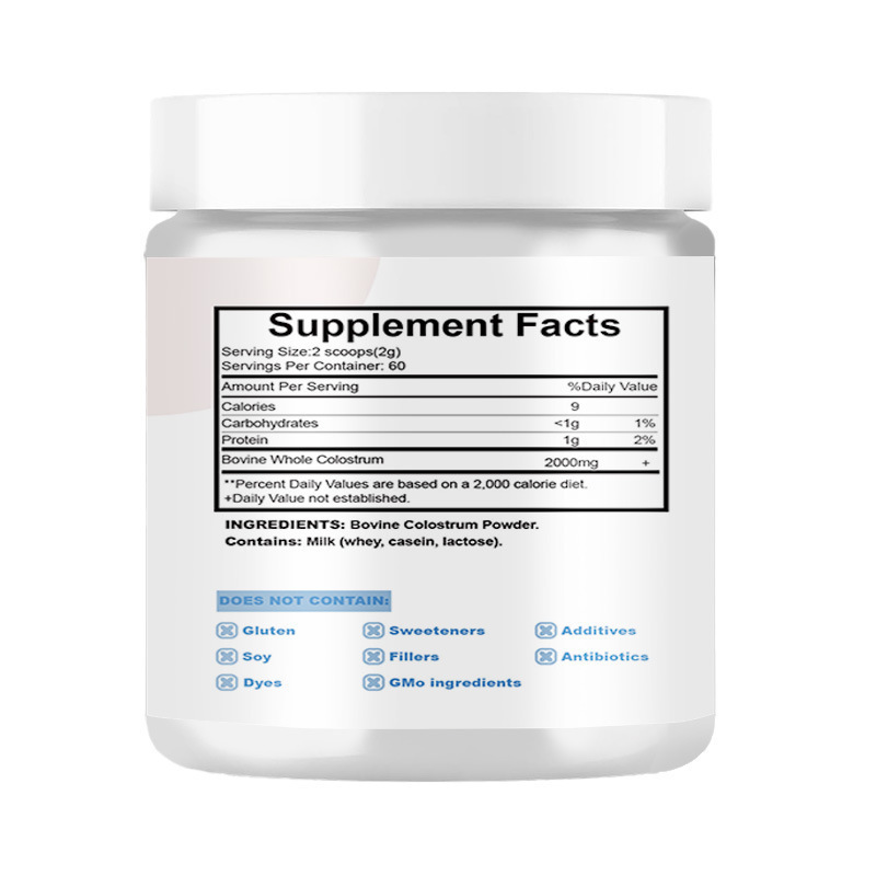 Cross-border Hot Sale Bovine Colostrum Powder Supplement Colostrum Powder Factory Wholesale Support OE M