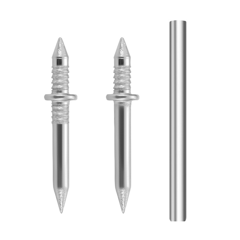 Double-headed nail skirting line non-marked nail bidirectional edge sealing non-perforated nail fixed nail two-headed pointed nail sleeve iron nail sheep horn nail