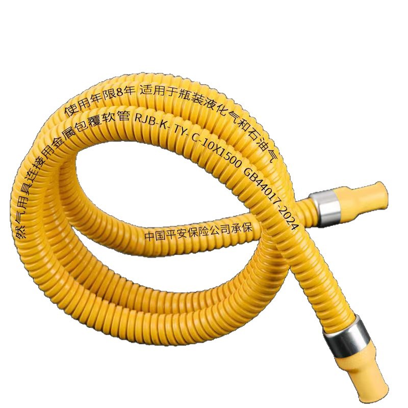New National Standard Gas Pipe Hose Household Stainless Steel Metal Gas Pipe Natural Gas Connecting Pipe Liquefied Gas Explosion-Proof Pipe