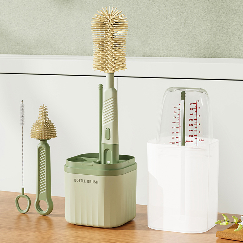 Кросс-бордерный силиконовый набор для мытья бутылок, портативная щетка для сосок, подставка для слива, щетка для трубочек, щетка для зазоров