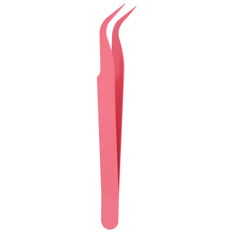 113 long false eyelash tip elbow tweezers stainless steel cost-effective tweezers small size gold feather clip pink gift tweezers