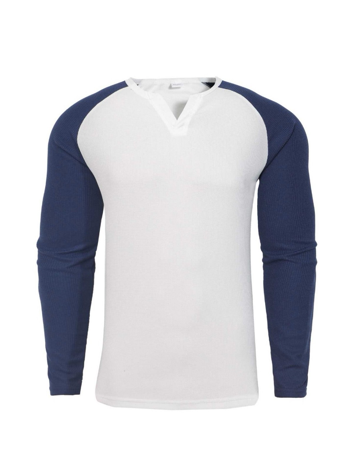 Foreign Trade New Trendy Sports Casual Outdoor Solid Color Waffle Slim Fit Base Shirt Raglan Top for Men