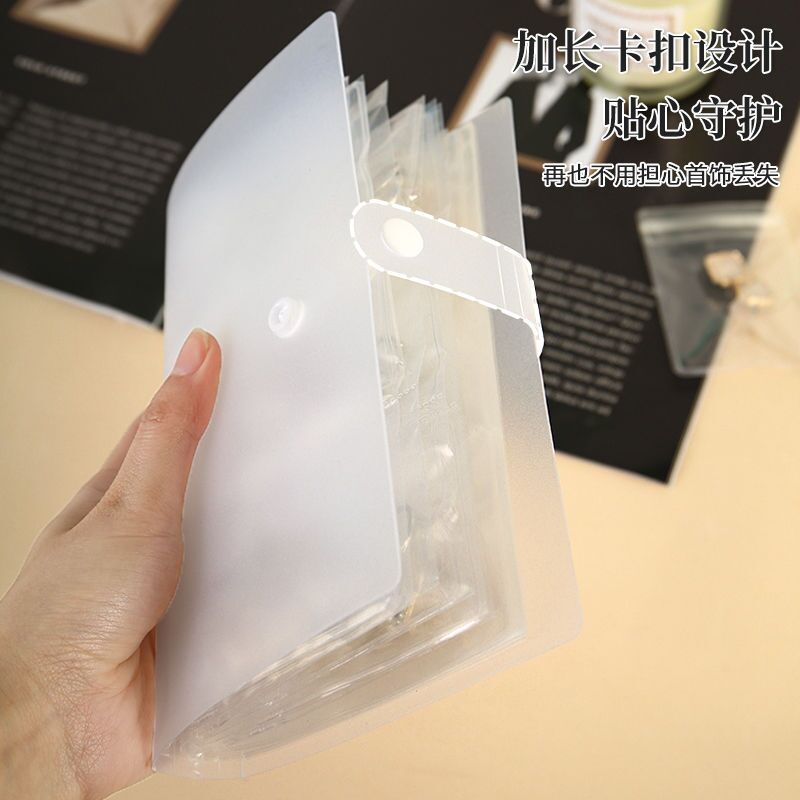3 inch 5 inch portable transparent jewelry storage book pvc sealed anti-oxidation silver necklace earrings storage bag