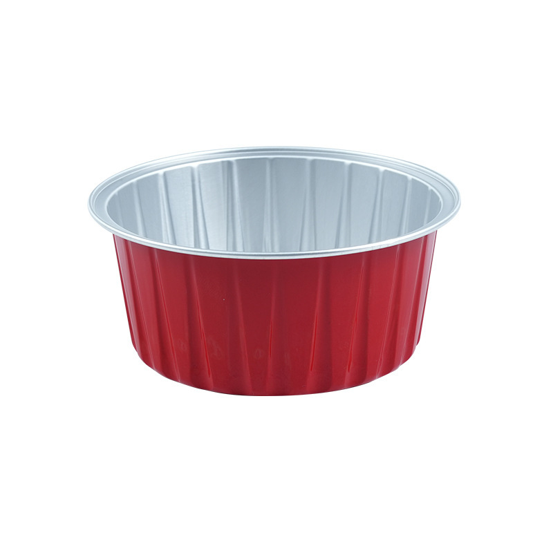 Baking Mold Pudding Cup Air Fryer Special Color Aluminum Foil Box Cake Baking Cup Round Bowl Cake Box