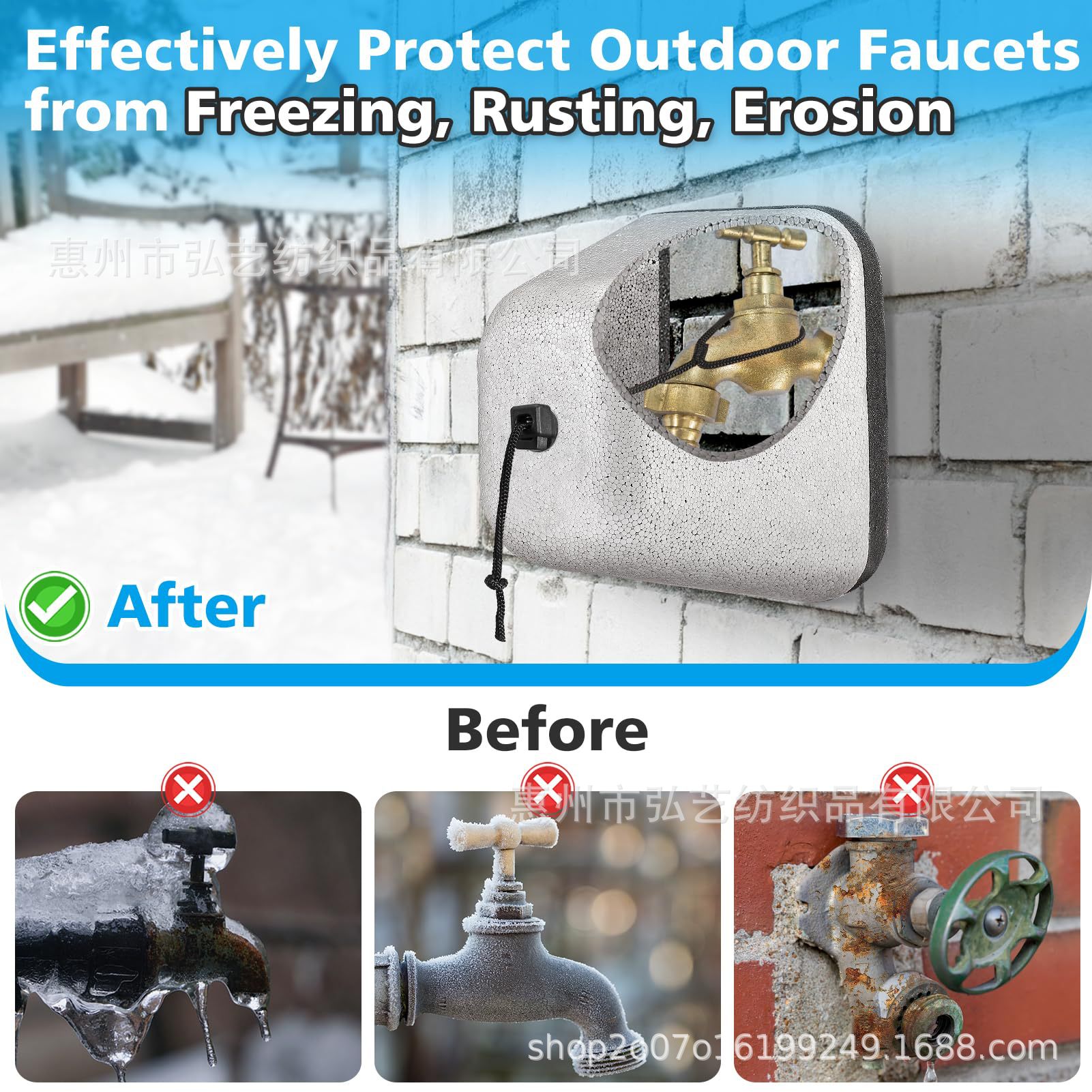 Amazon Outdoor Winter Foam Faucet Anti-Freeze Protective Cover Anti-Icing Insulation Maintenance Pipe Protective Cover Warmth