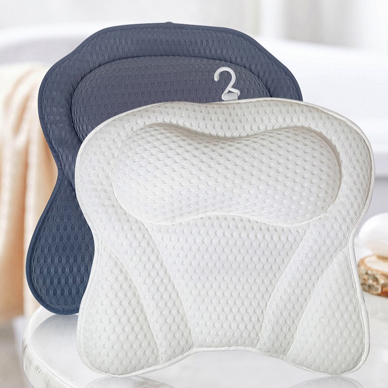 Оптовая подушка для ванны 3D в форме бабочки, дышащая, быстро сохнущая, с присоской и крючком