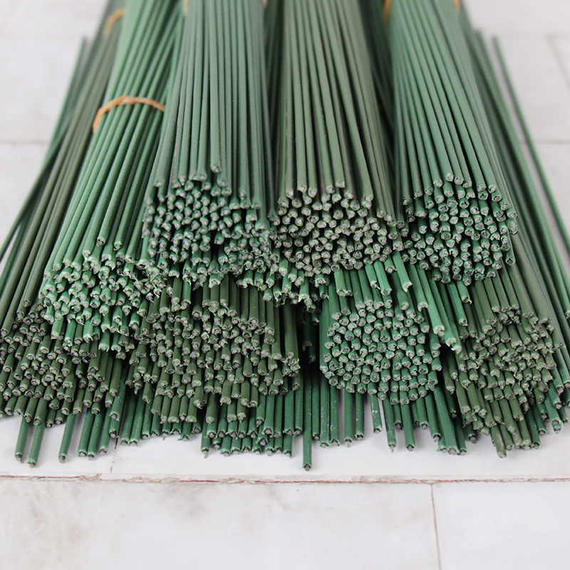 No. 2 Flower Pole DIY Flower Diameter Green Wire Flower Branch Hand Rose Flower Pole Twist Stick 2mm Coated Green Flower Pole Flower