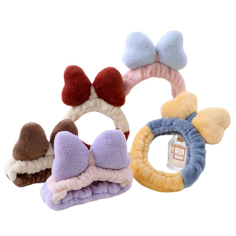 Wholesale Cute Coral Velvet Headbands for Girls to Wash Their Face, Apply Makeup and Apply Facial Masks, Small Elk Antler Headbands