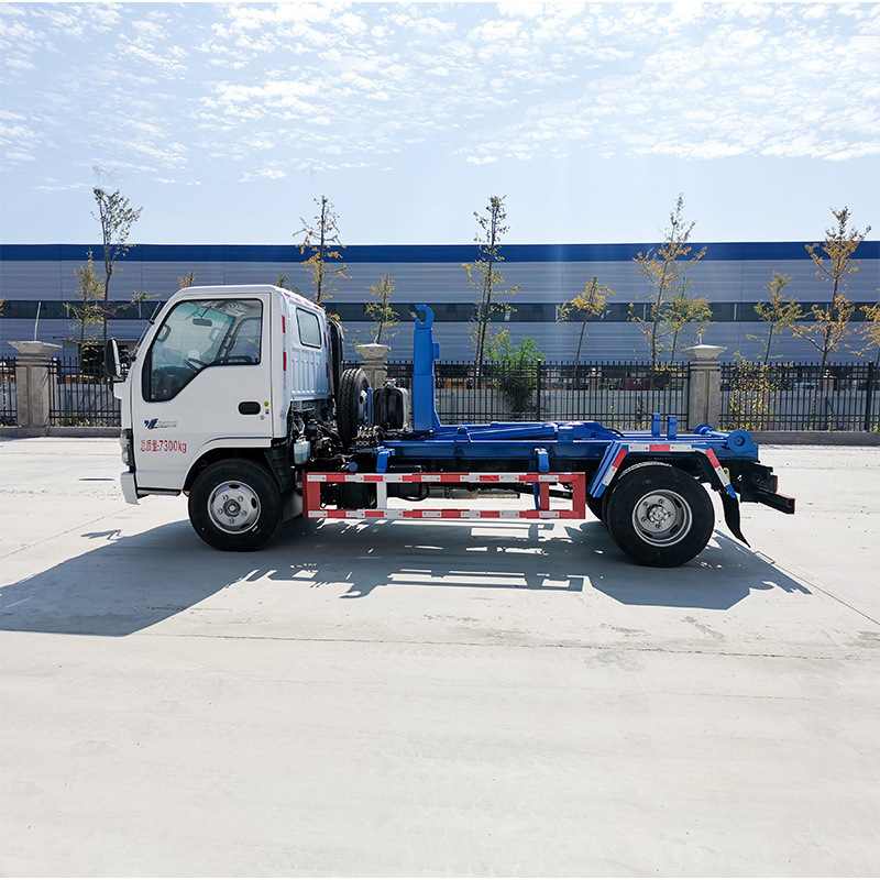 Isuzu 8 Square Hook Arm Garbage Truck, Construction and Decoration Garbage Removal, High Horsepower, High Efficiency Loading and Unloading, Environmental Protection