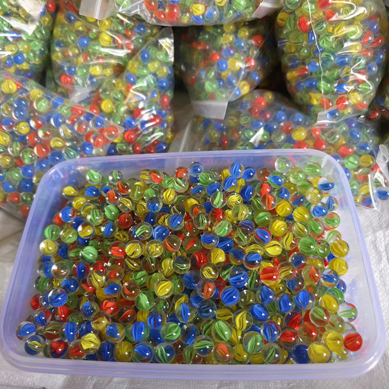 Wholesale Colorful High-Transparency Eight-Petal Glass Beads, Glass Balls, Glass Marbles, Game Consoles, Children's Entertainment Glass Balls, Etc