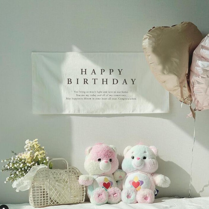 ins style simple letters happy birthday hanging cloth Mori children's birthday party scene layout tapestry