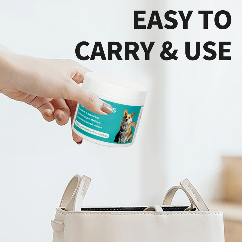 Pet Eye Wipes to Remove Tear Stains and Clean Wet Wipes for Cats with Customized Oem Label and Tear-Free Formula for Eye Protection
