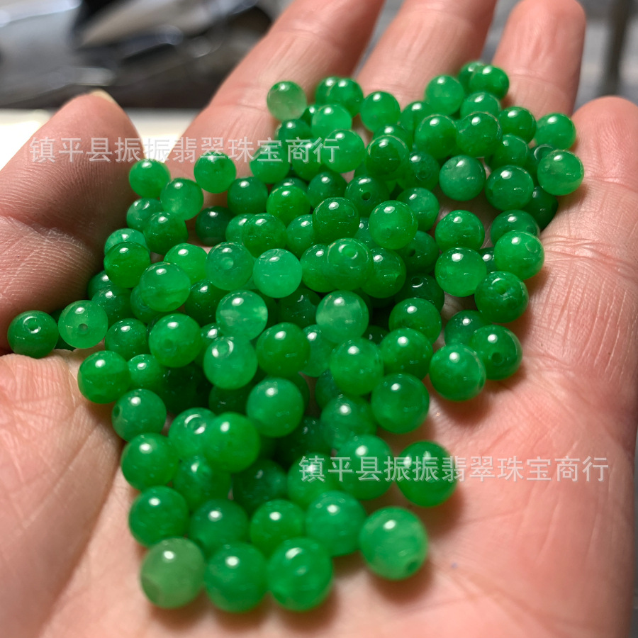 6mm dry green jade beads loose beads dry Green Iron Dragon DIY jewelry accessories Jade Buddha beads bracelet necklace accessories