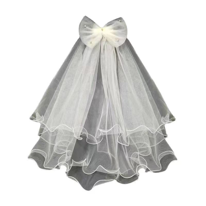 24 White Bridal Veil Covering Multi-Layer Short Korean Plain Veil Wedding Dress Photo Veil for Photo Studio