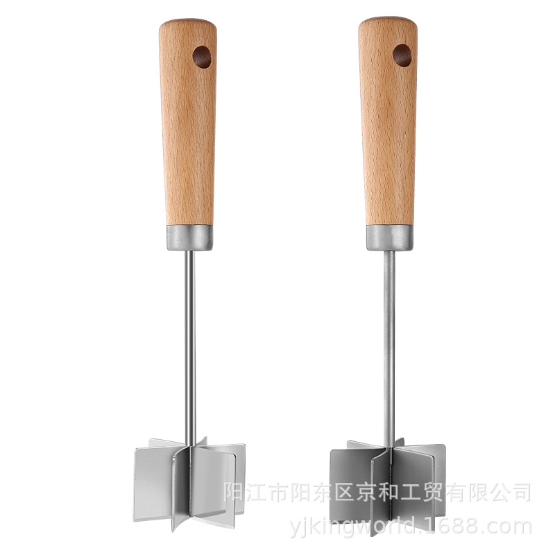 Stainless Steel Meat Grinder Meat Chopper Rice Mixer Grinder Meat Pounder Spatula Meat Cooking Scraper Masher Spatula