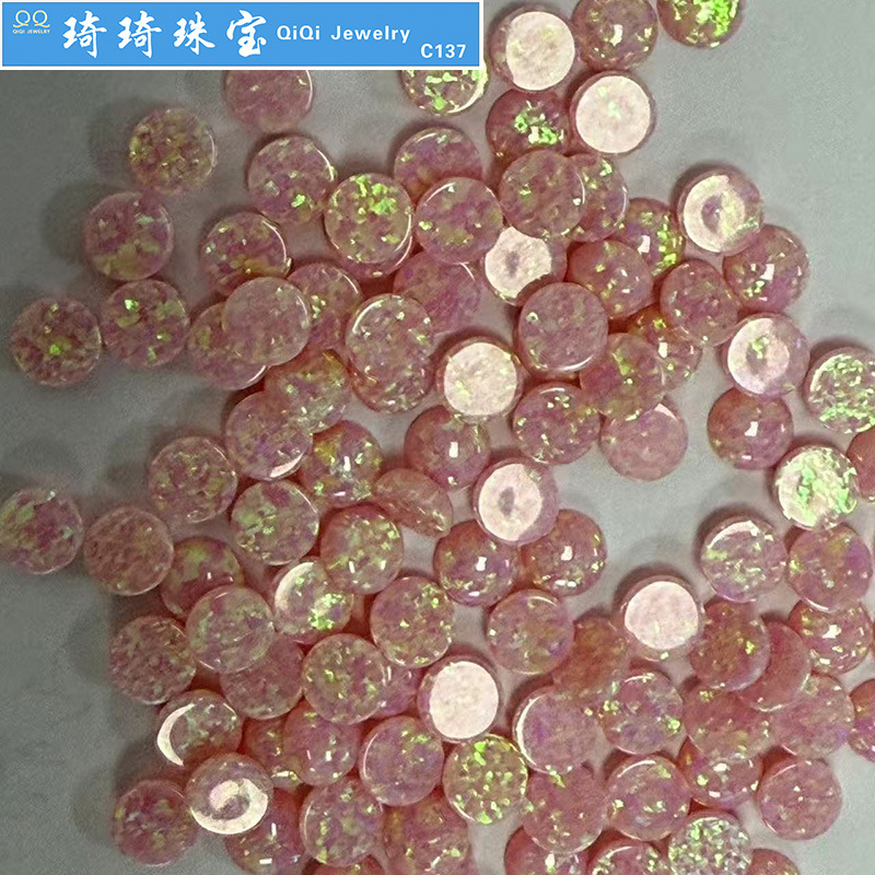 Manufacturer Supplies Jewelry Decoration Oval Opal Round Surface Accessories Loose Stone Opal Ring Surface Opal Stone