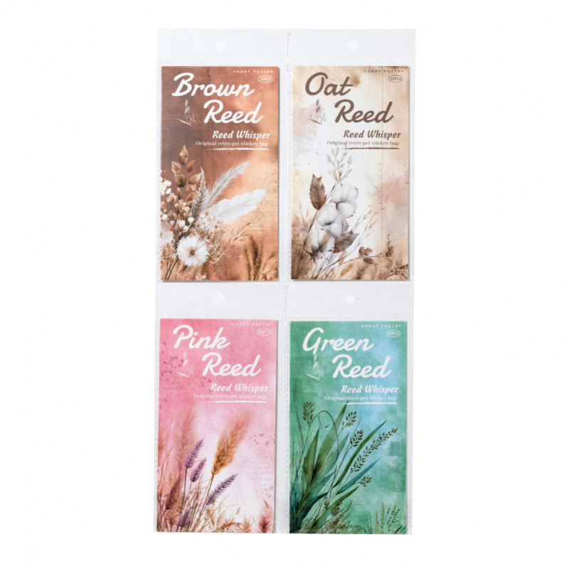 Sugar Poetry Pet Sticker Pack Reed Whispers Series Watercolor Style Dreamy Reed Journaling Collage Material