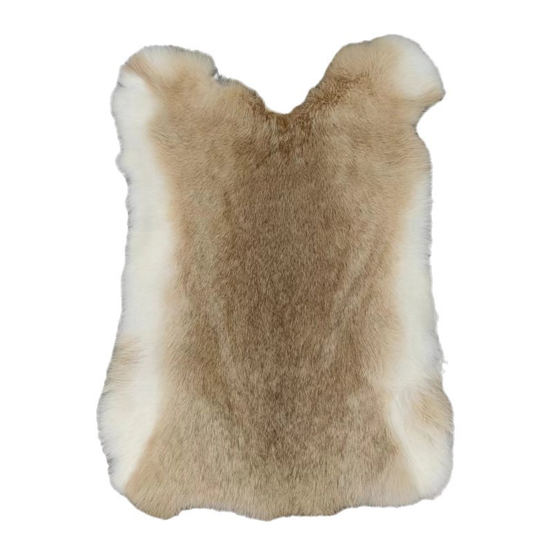 Factory direct pure white gray rabbit skin natural color rex rabbit fur knee pad waist cushion crafts raw materials