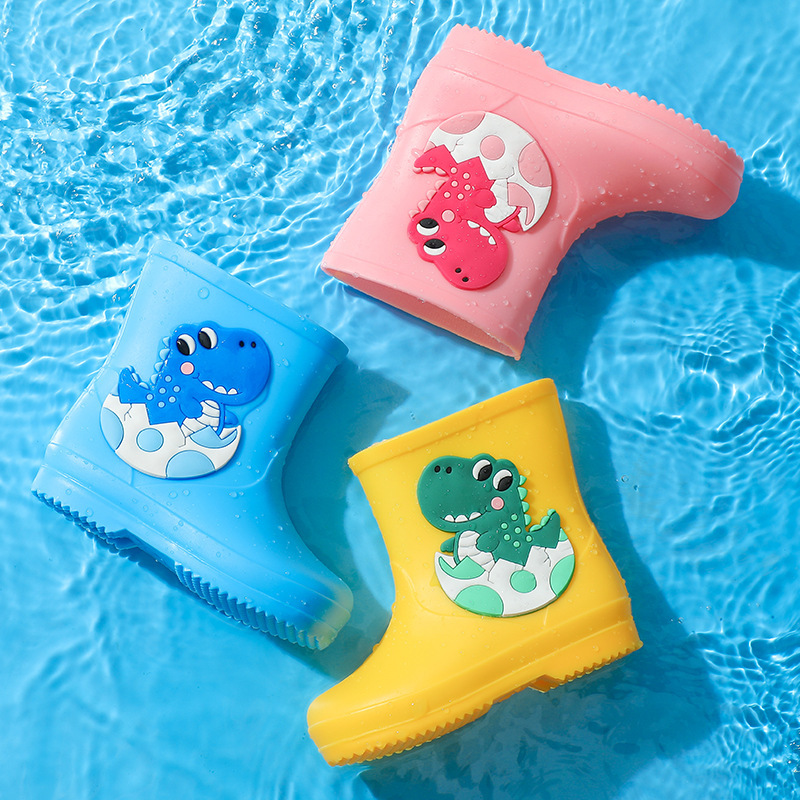 Детские резиновые сапоги, новые мультяшные, милые, для мальчиков и девочек, водонепроницаемые, резиновые обувь для малышей