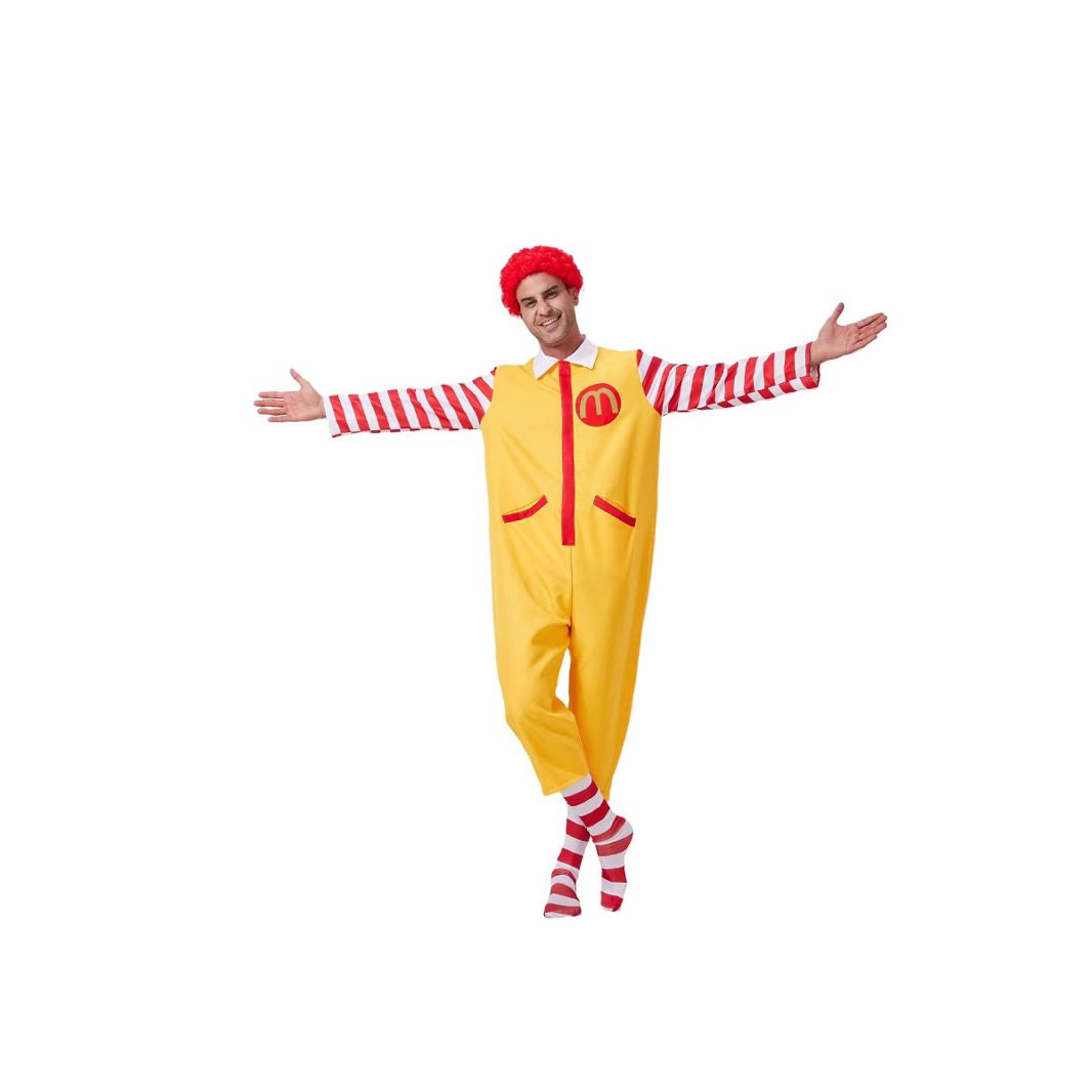 Костюм клоуна для Хэллоуина в наличии, ретро стиль, мужской комбинезон без парика