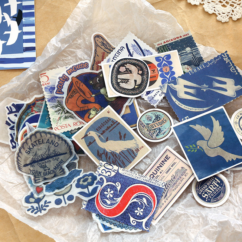 Retro series Journal material stickers Journal decorative stickers butterfly stickers Yuanye chapter European style stickers tape