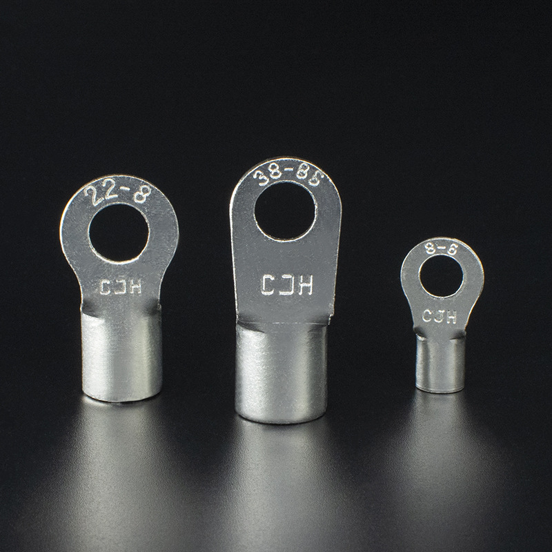 CJH End Head RNB14-8 Copper 1.2 Thick European Cold-pressed Round Bare Terminal Block Copper Nose Connector Wire Lug