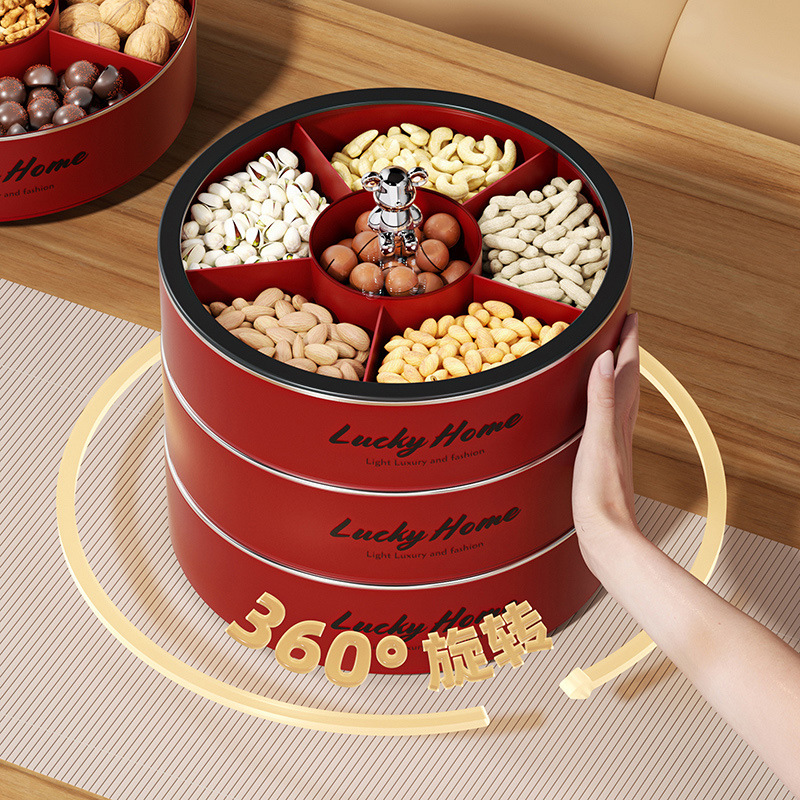 New Year's Fruit Plate 2025 New Classy Exquisite High-Value Living Room Tea House Fruit Snacks Dried Fruit Storage Box