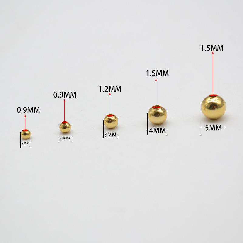 18K package gold color copper beads loose beads beer beads hollow beads large hole beads metal beads DIY copper beads bracelet material